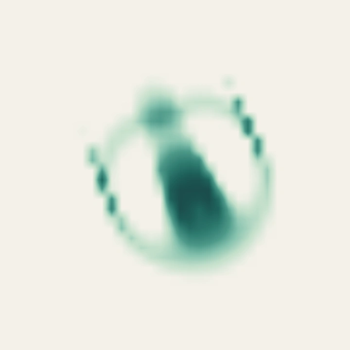Orbium at step 1,200 under the recovered rule.